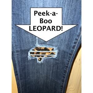 Torrid Blue Ankle Jeans with Leopard Detail